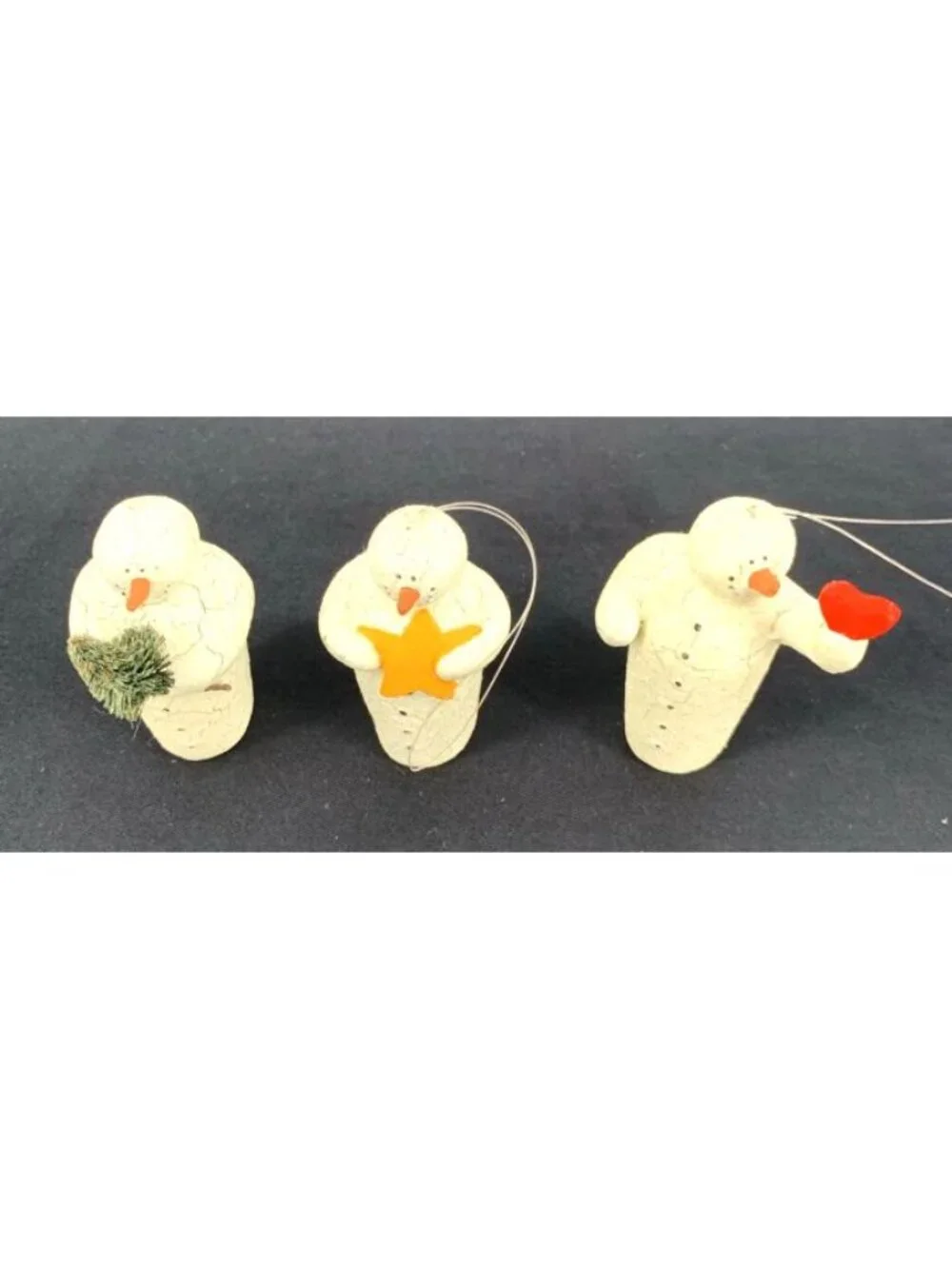 Dept 56 Crackled Snowman Christmas Ornaments 3.5